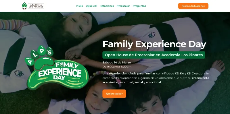 Captura de Pinares Admisiones